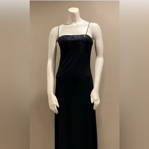 Byer Too Black Sparkle Full Length Spaghetti Straps Dress - Size S